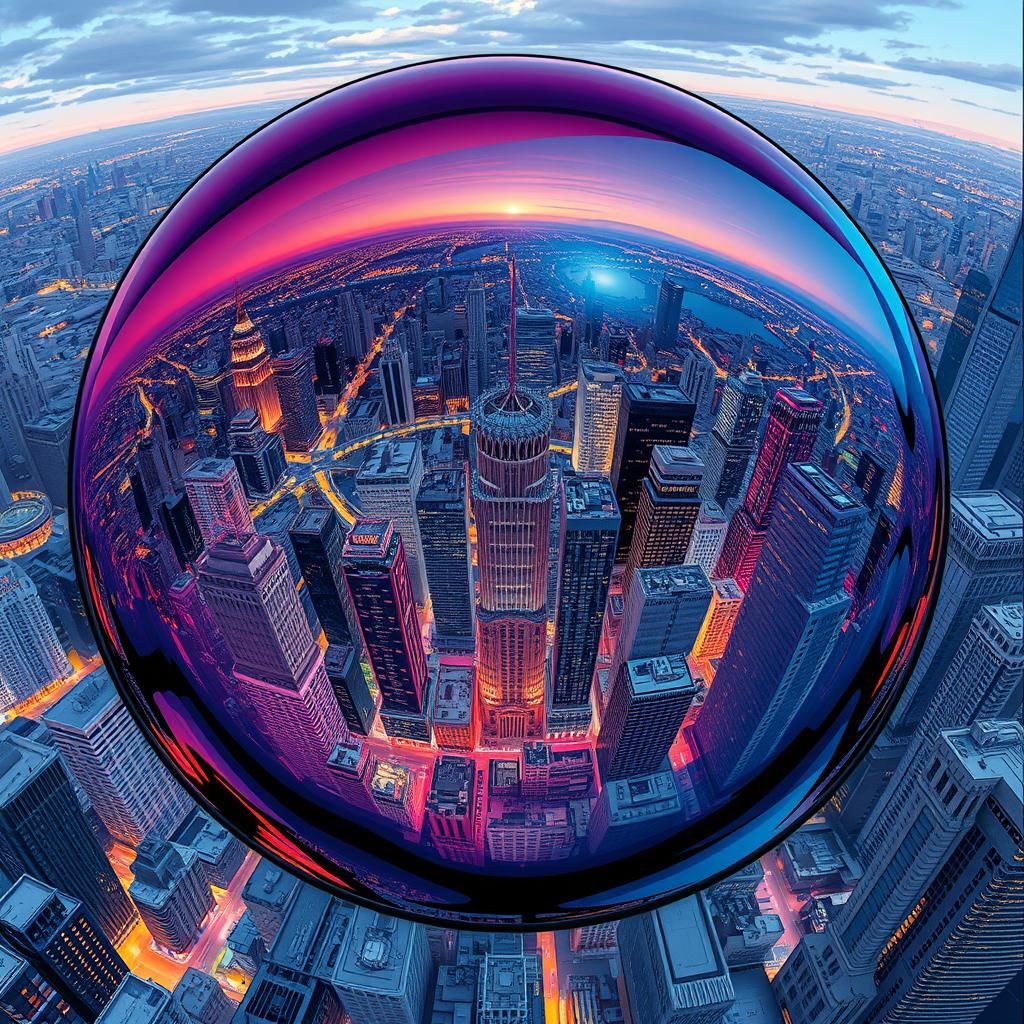 Metropolis in Glass Sphere: Digital Comic Art