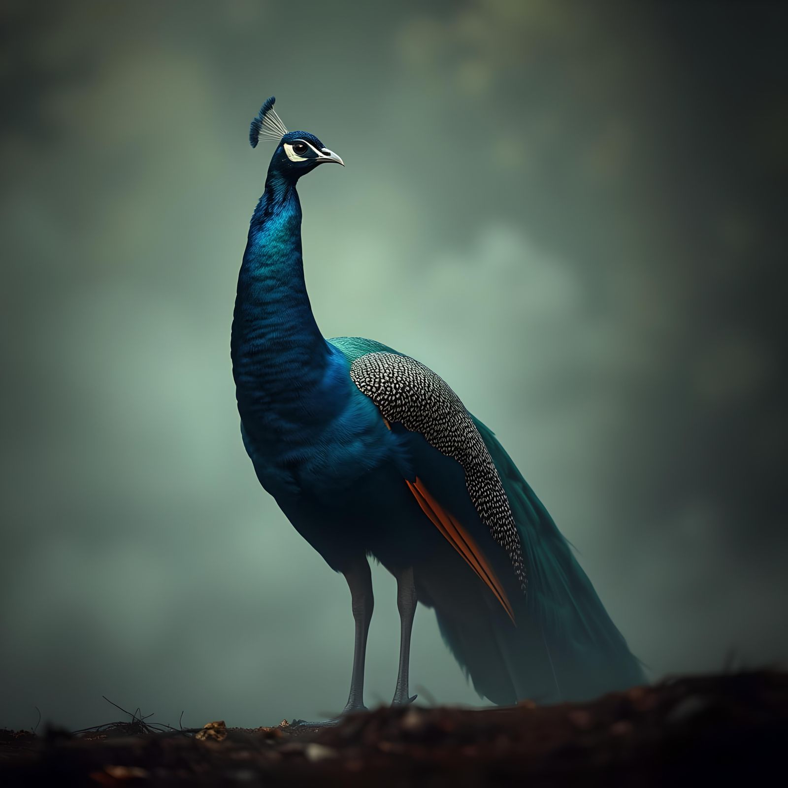 Hyperrealistic Peacock with Intricate Details