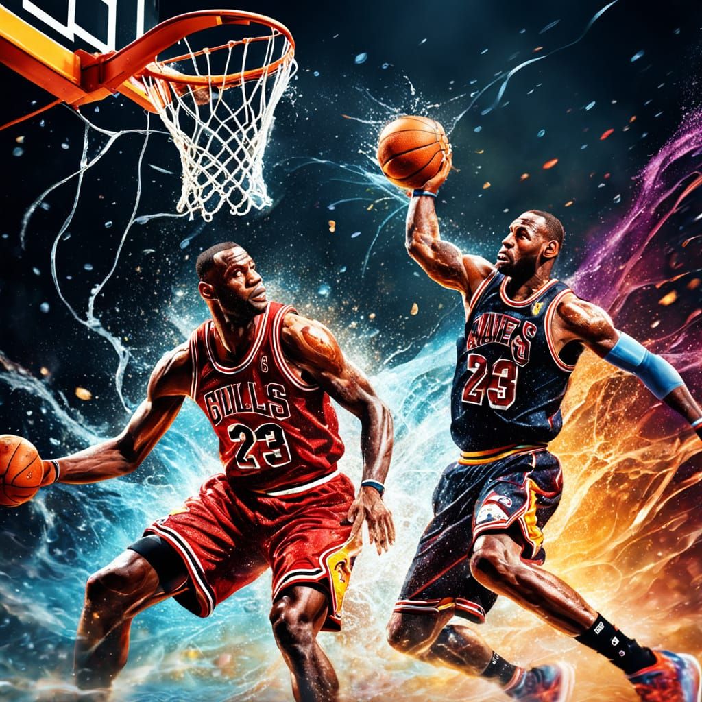 Michael Jordan and LeBron James: Hyper-Realistic Basketball