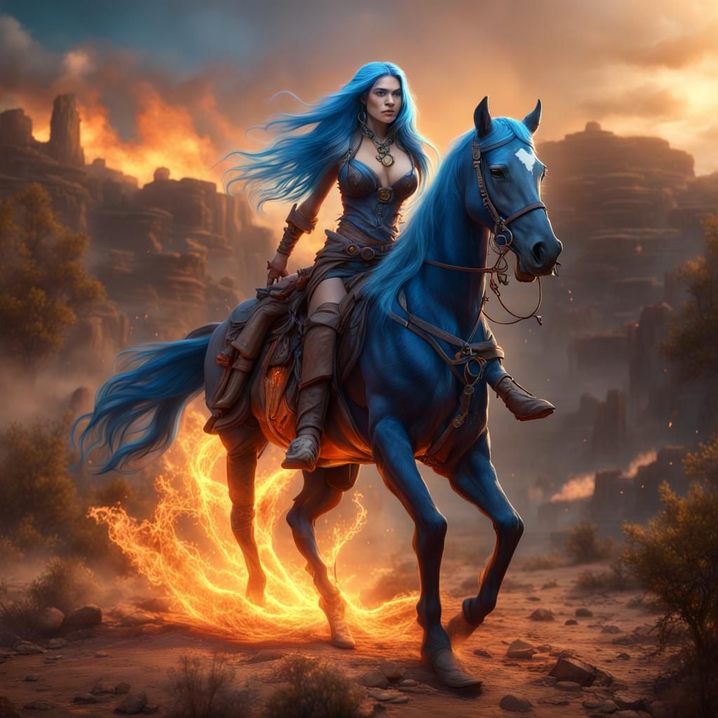 Sorceress on Horseback: Fantasy Concept Art