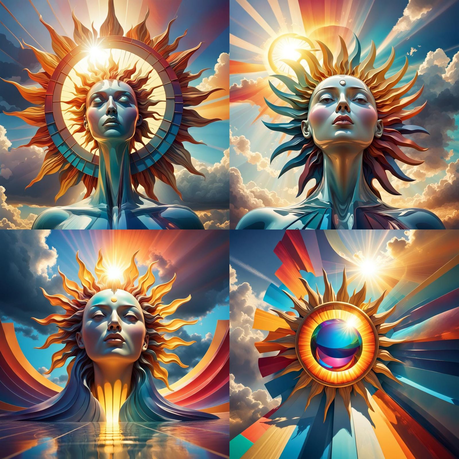 Futuristic Sun Generates Free Will in Triadic Colors