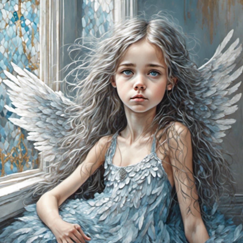 Joyful Angel with Iridescent Wings
