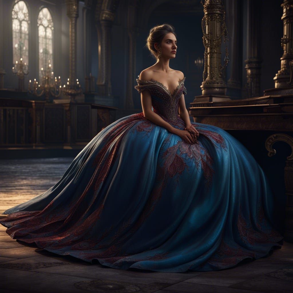 Princess in Ball Gown: Fantasy Concept Art