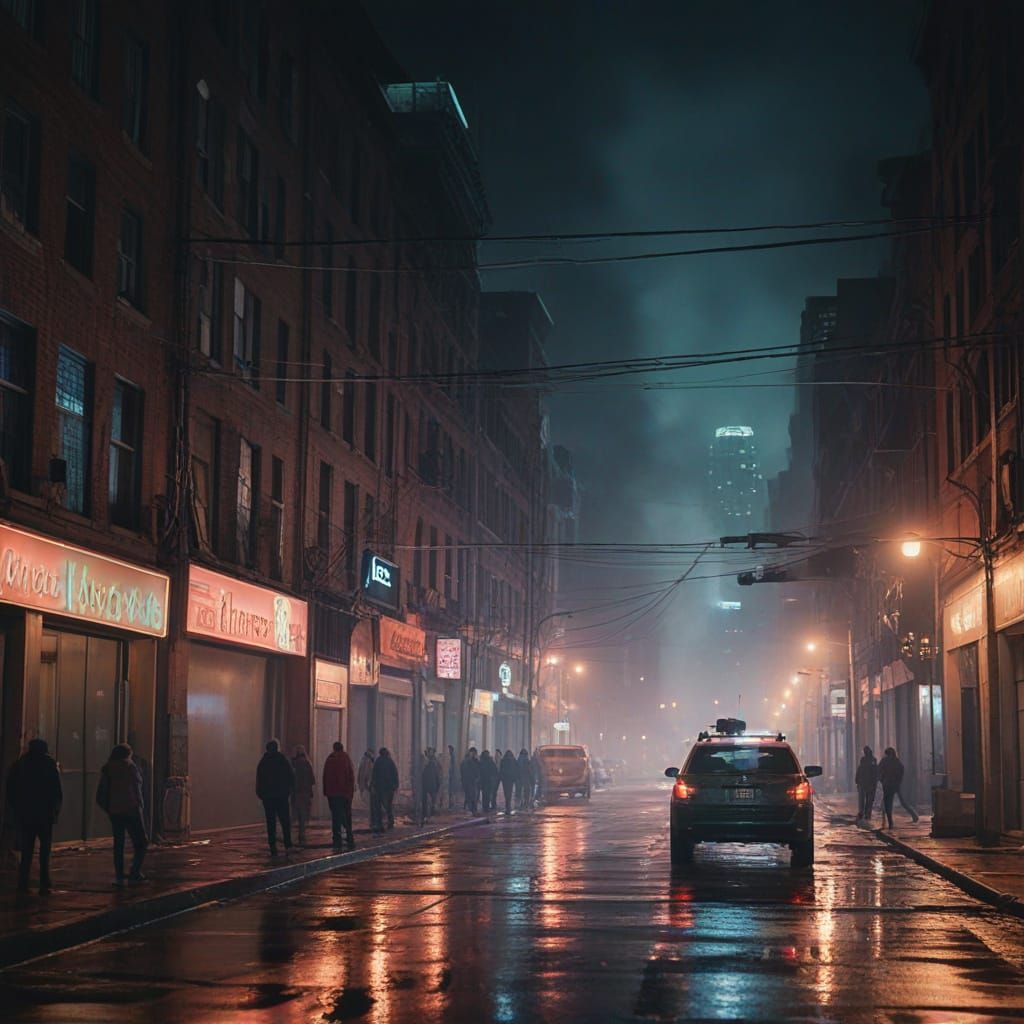 Cinematic Protest Scene with Surveillance Drones