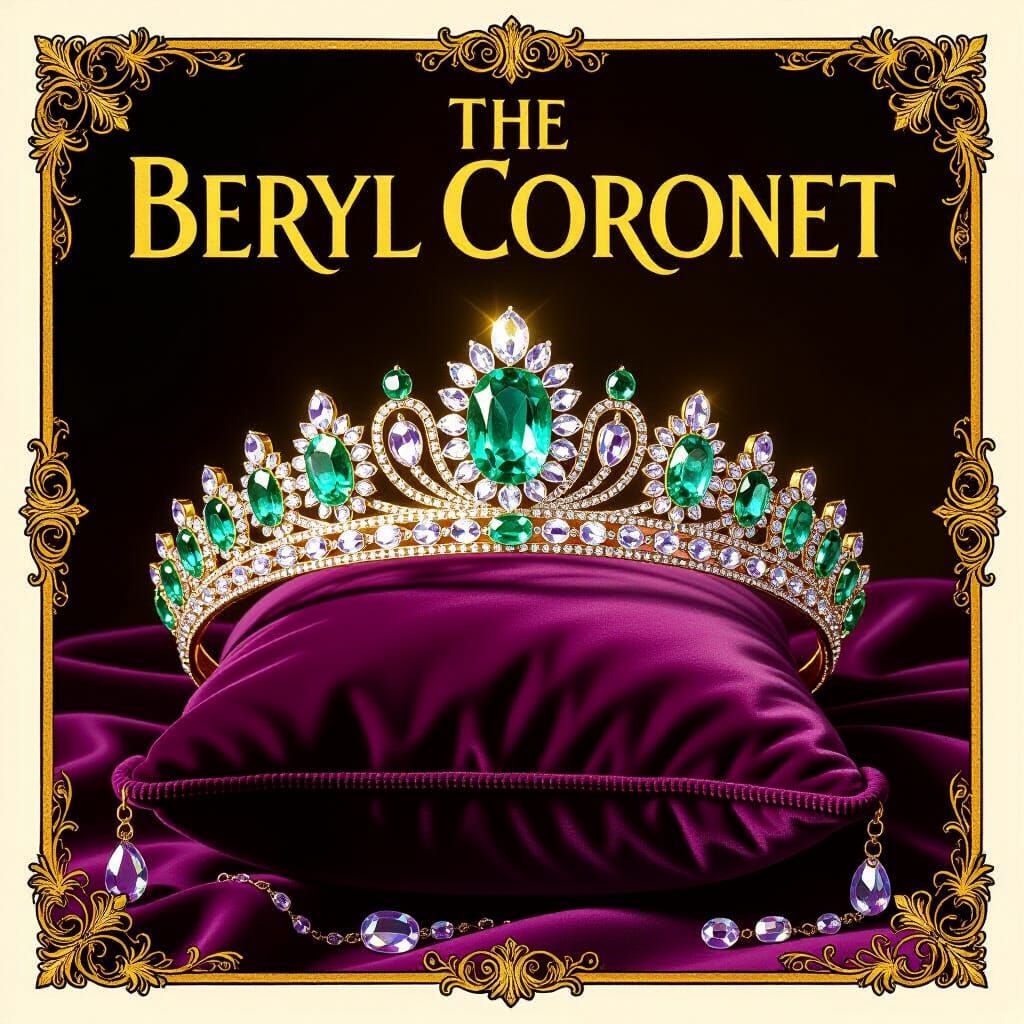 Ornate Jewel Coronet on Velvet Cushion