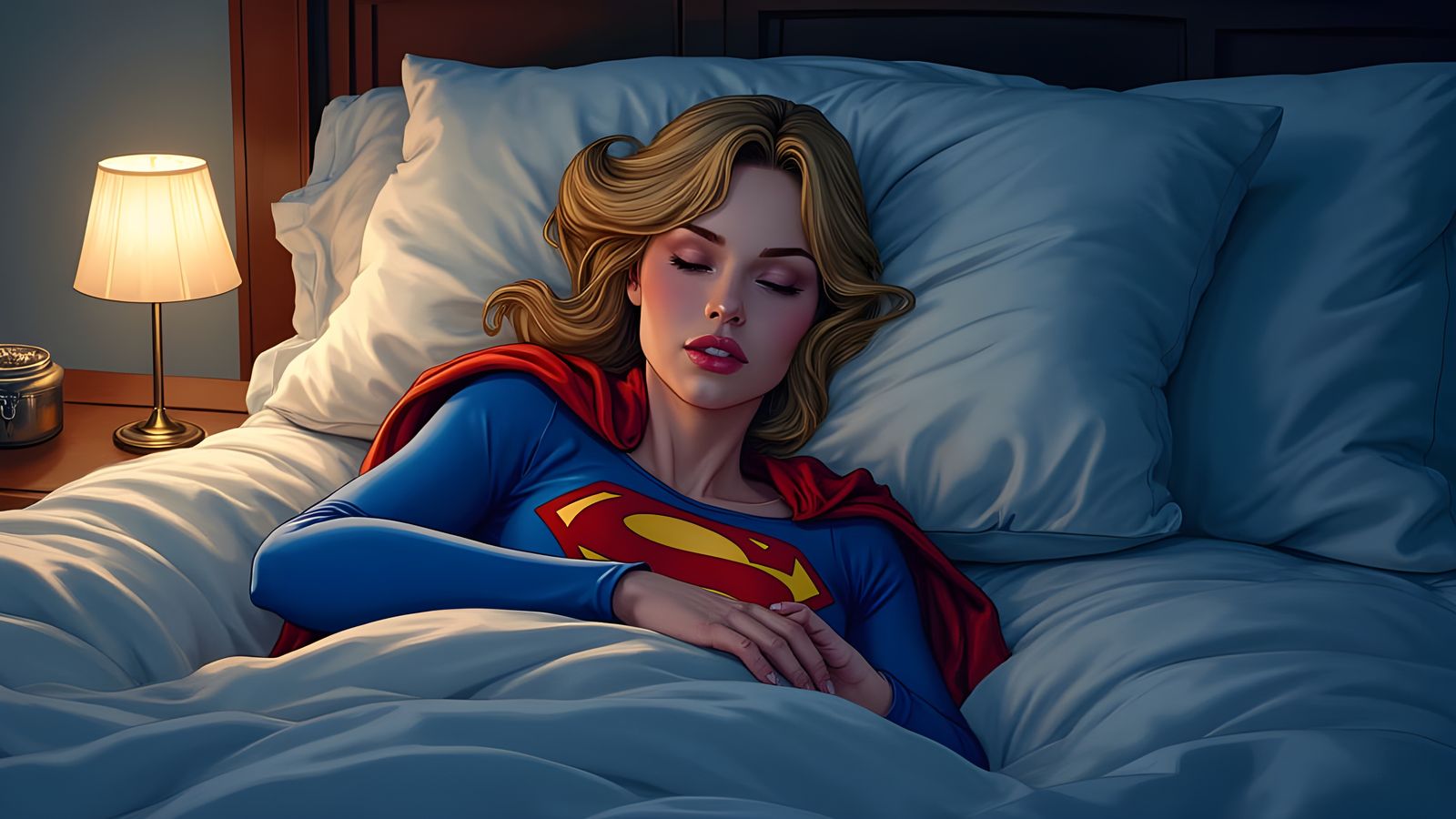 Supergirl in Cozy Slumber