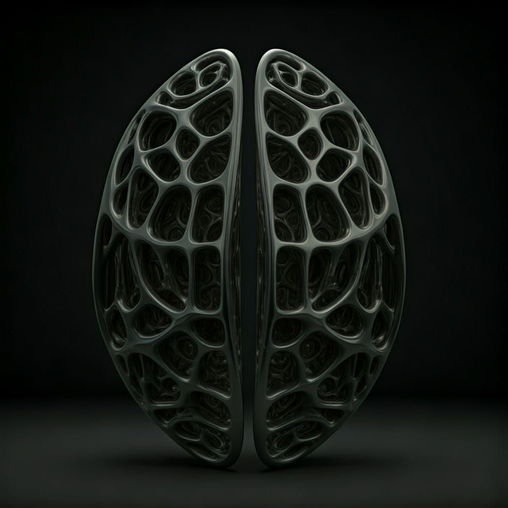 Sleek Modern Geometric Sculpture in Industrial Aesthetic