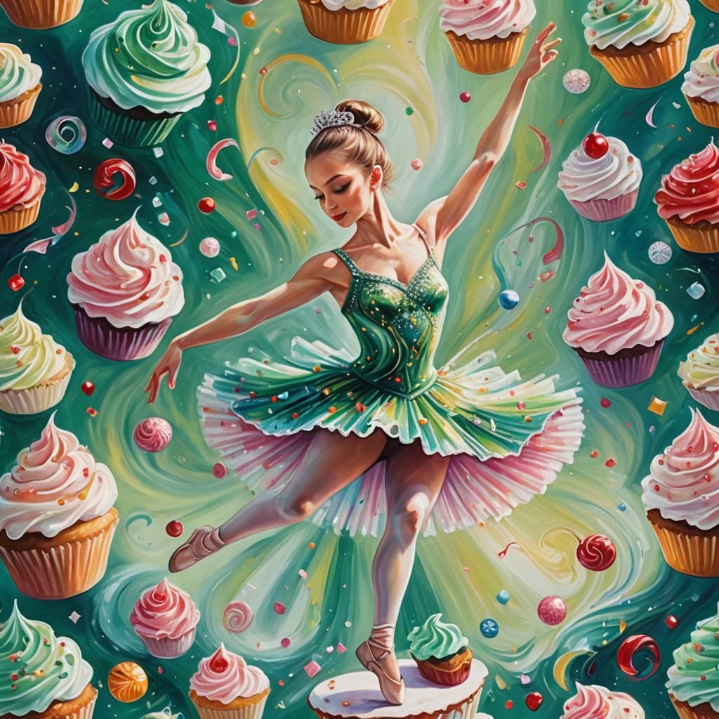 Ballerina's Edible Fantasy: Dancing on a Cupcake