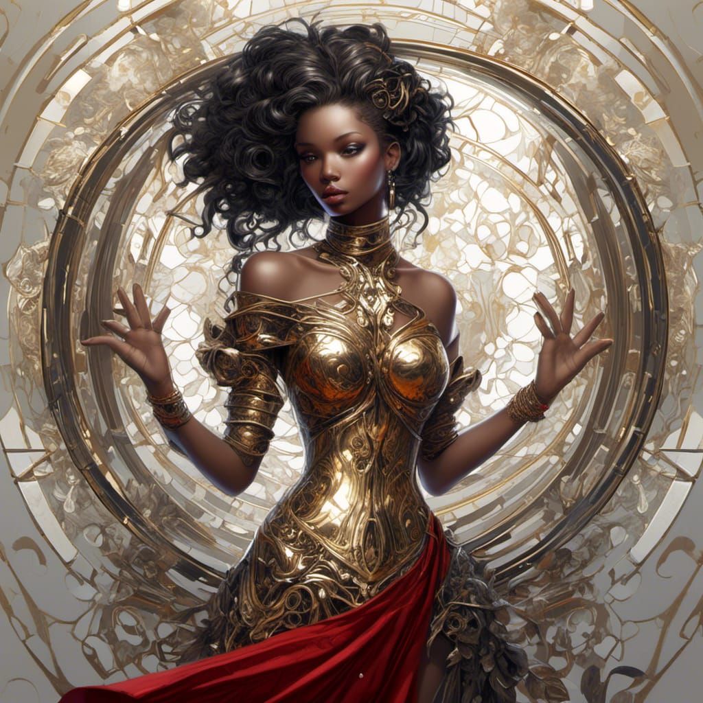 Metallic Victorian Dress: AI-Generated Fashion