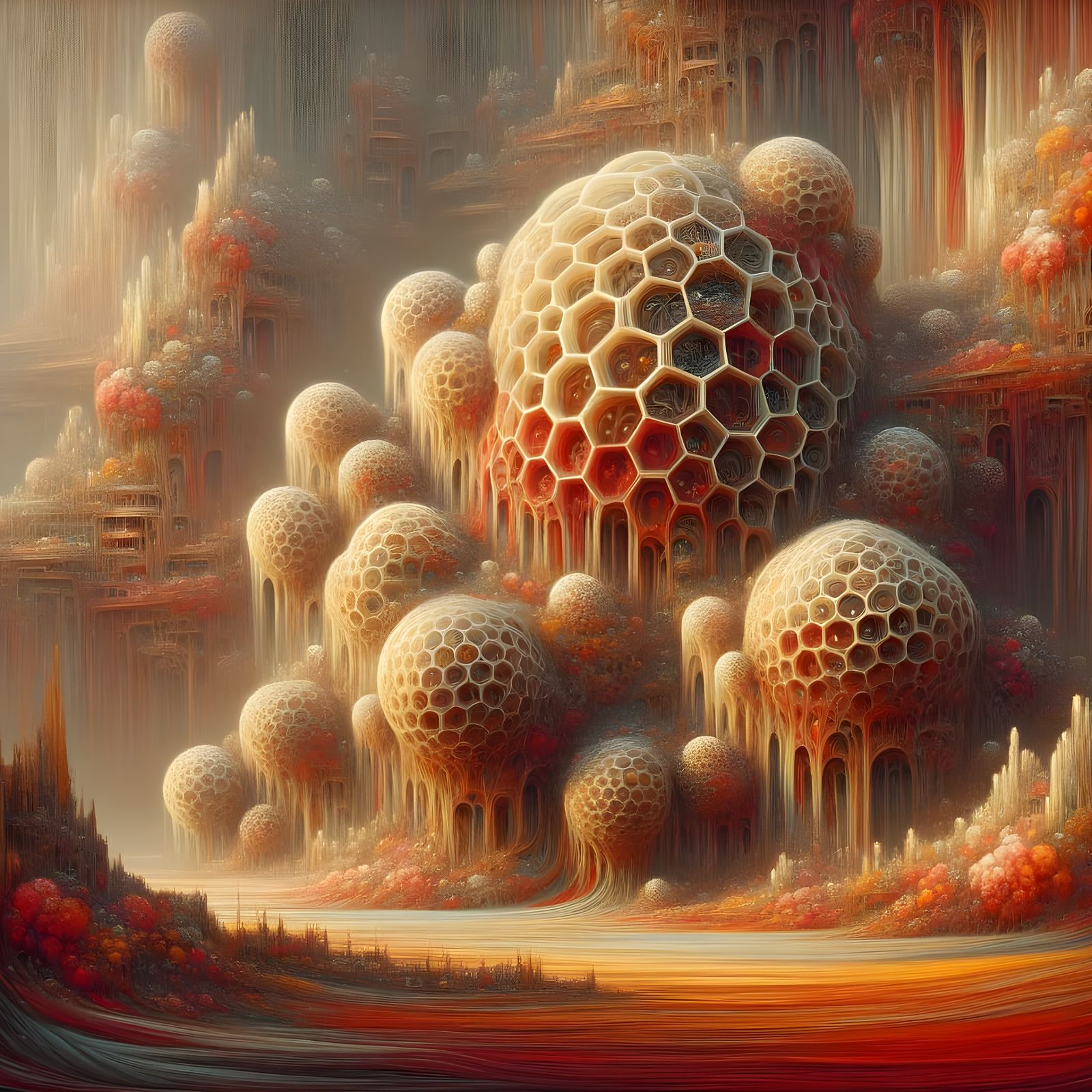 Organic Hive Interior: Fantasy Concept Art