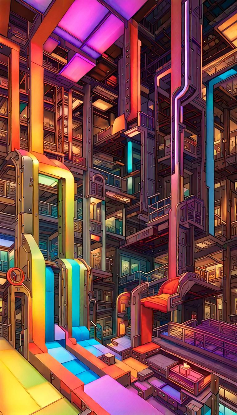 AI Response: Neon Psychedelic Digital Art