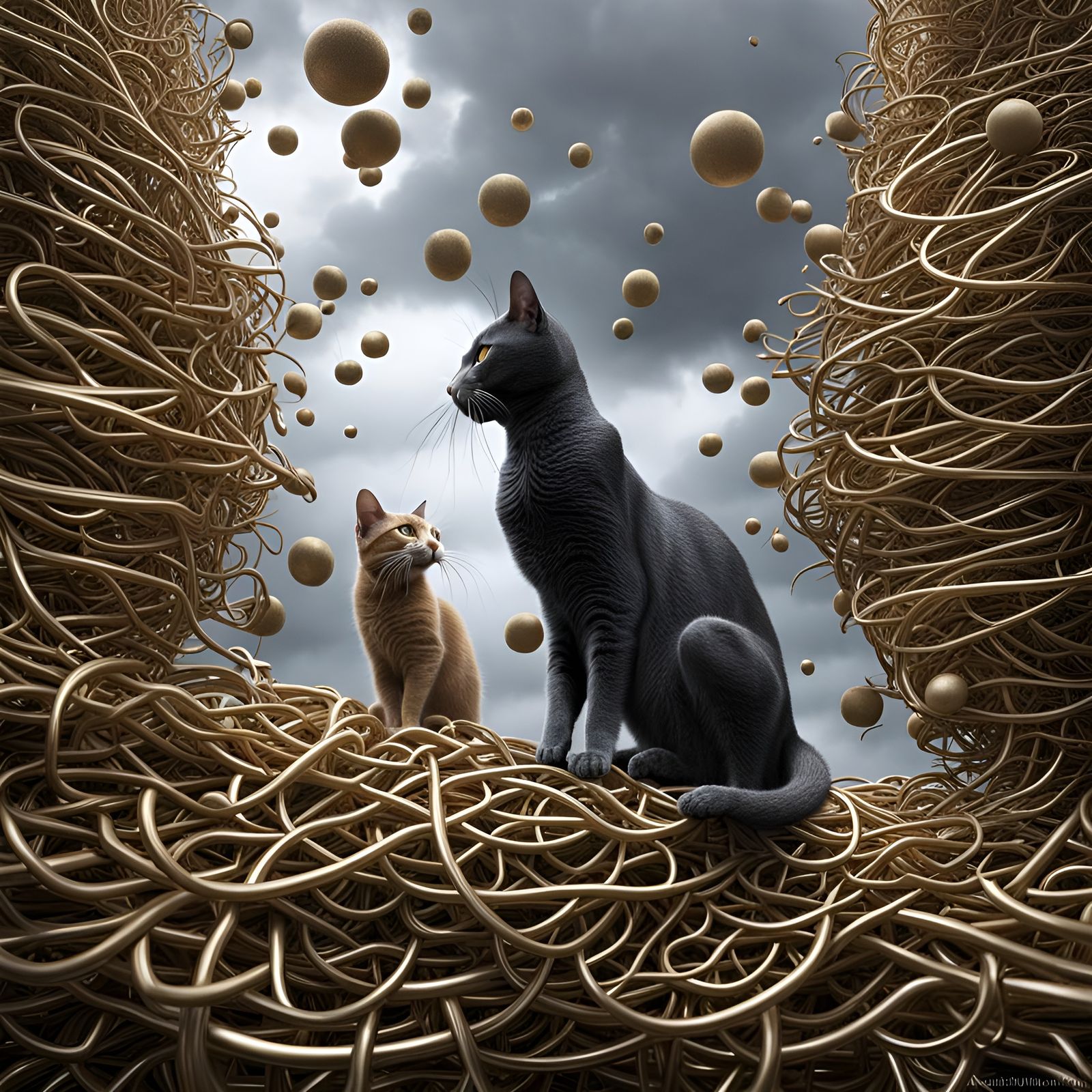 Cats (surreal digital art)