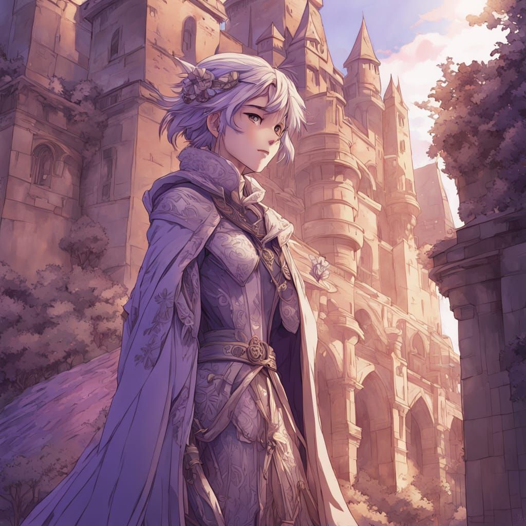 Enchanting Castle in Vibrant Pastel Colors