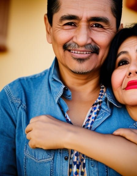 Evocative Portrait of a Happy Mexican Couple