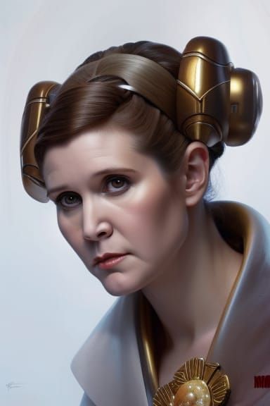 Princess Leia Portrait with Donuts, Digital Concept Art