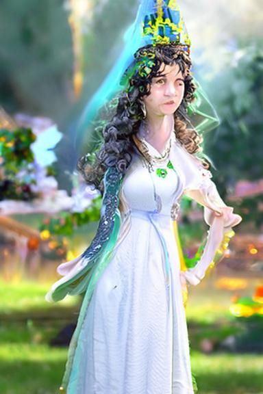 Ethereal Princess with Golden Diadem, Fantasy Art