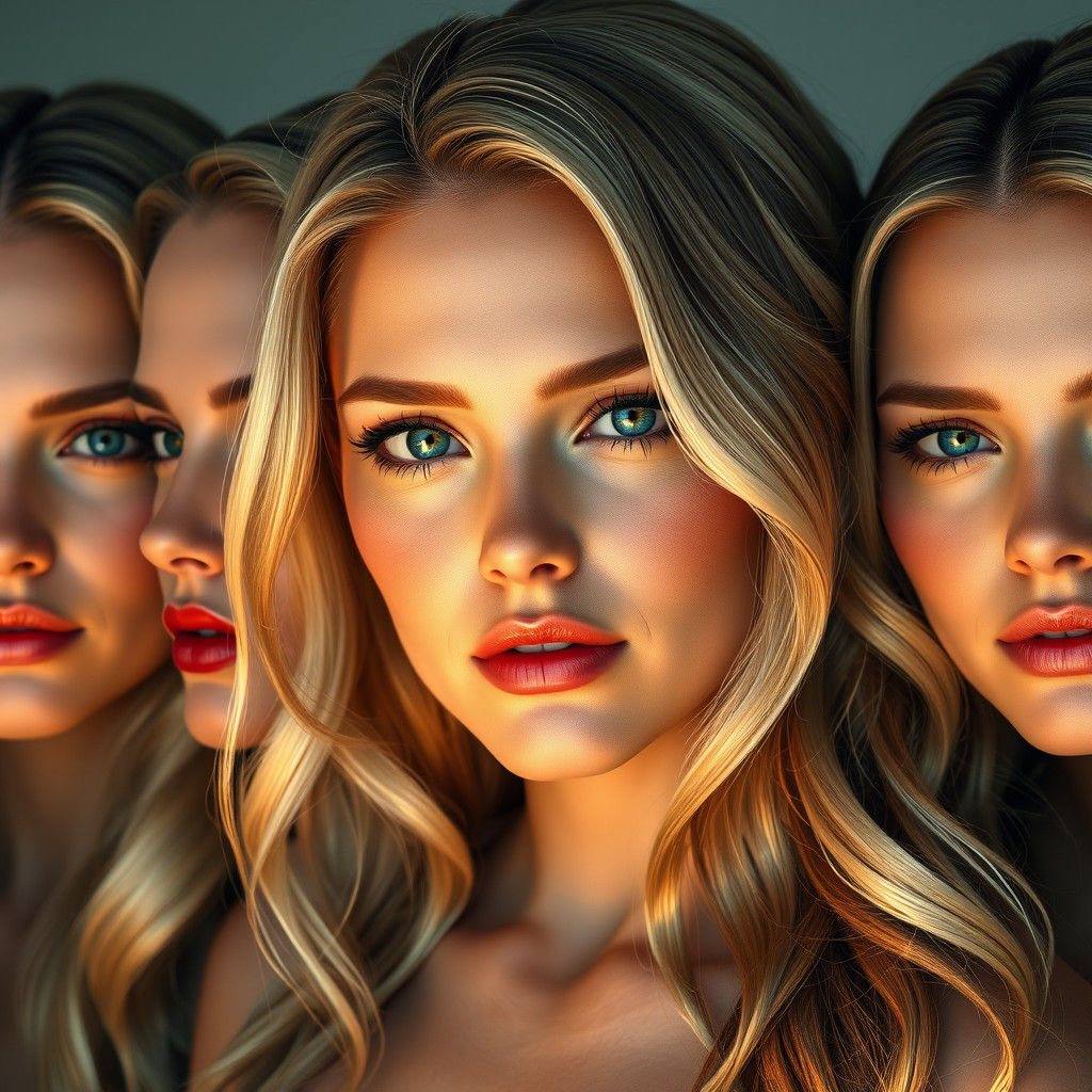 Blonde Models Portrait in Art Nouveau Style