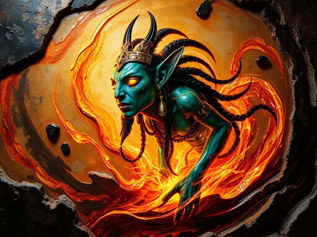 Na'vi Avatar Speeding Through Liquid Light