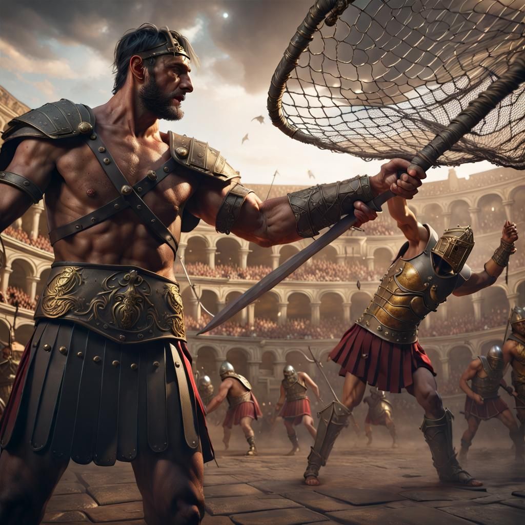 secutor gladiator versus retiarius gladiator