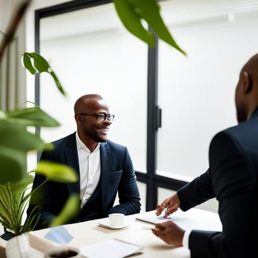 Black Business Coach in Serene Office: Photo by von Unwerth