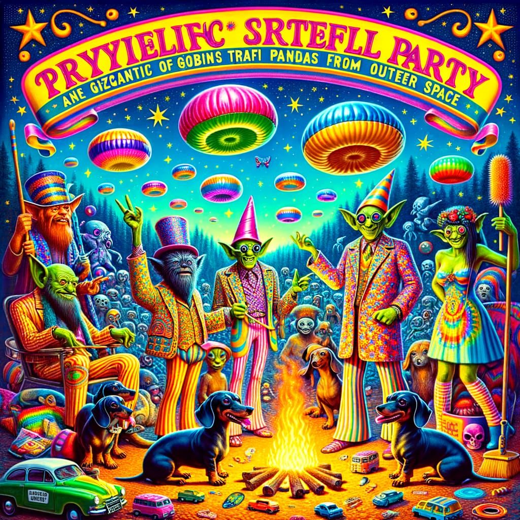 Psychedelic Gathering of Goblins, Pandas, and Whimsy