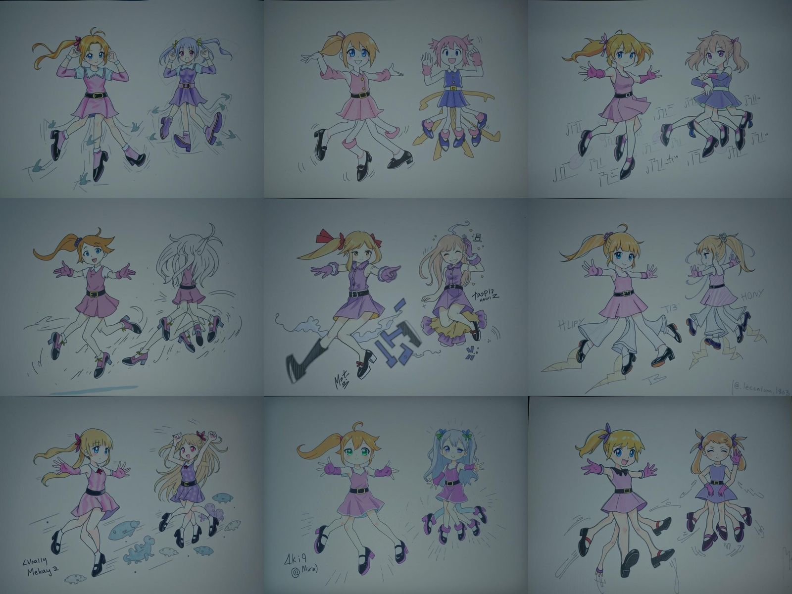 Energetic Anime Woman Tap Dancing Cartoon