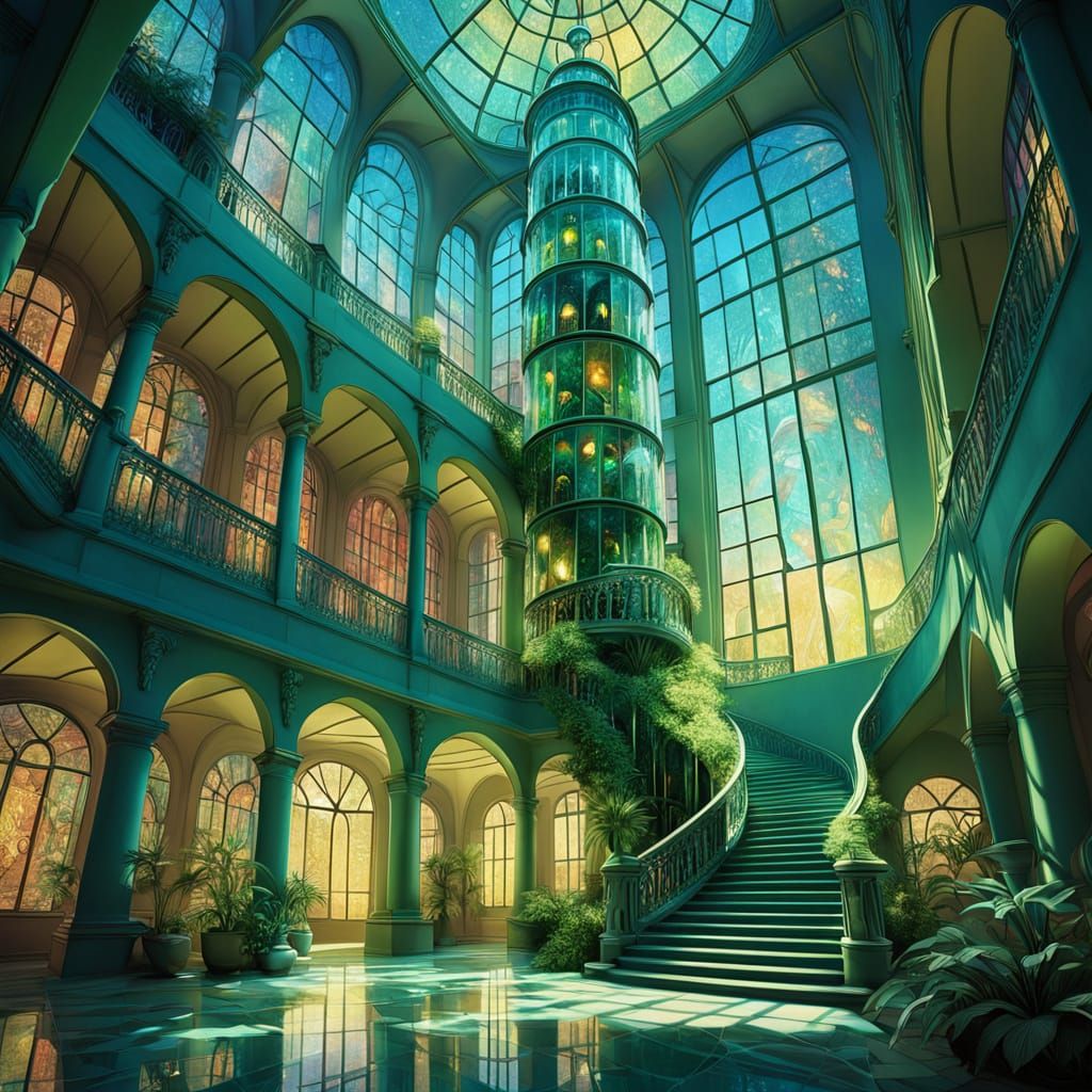 Surreal Glass Lighttower Illuminates Magical Atrium Hall in ...