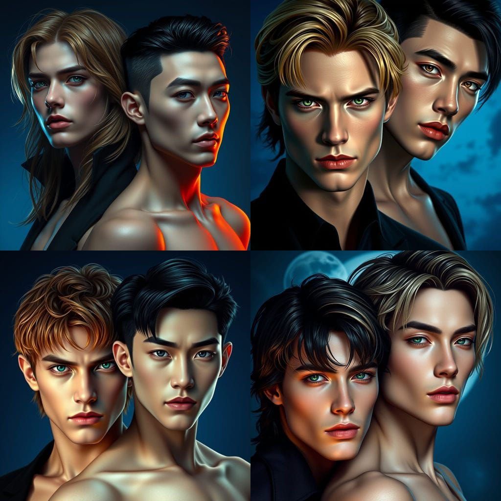 Darkly Handsome Vampires Unleash Their Attraction in a Mesme...