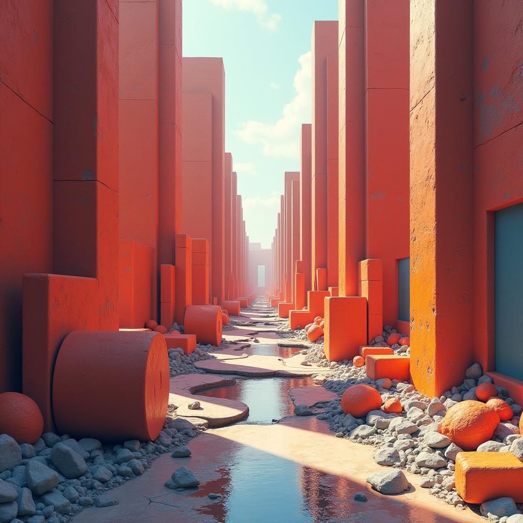 Cylinders and Cuboids in Detailed Matte Painting Style