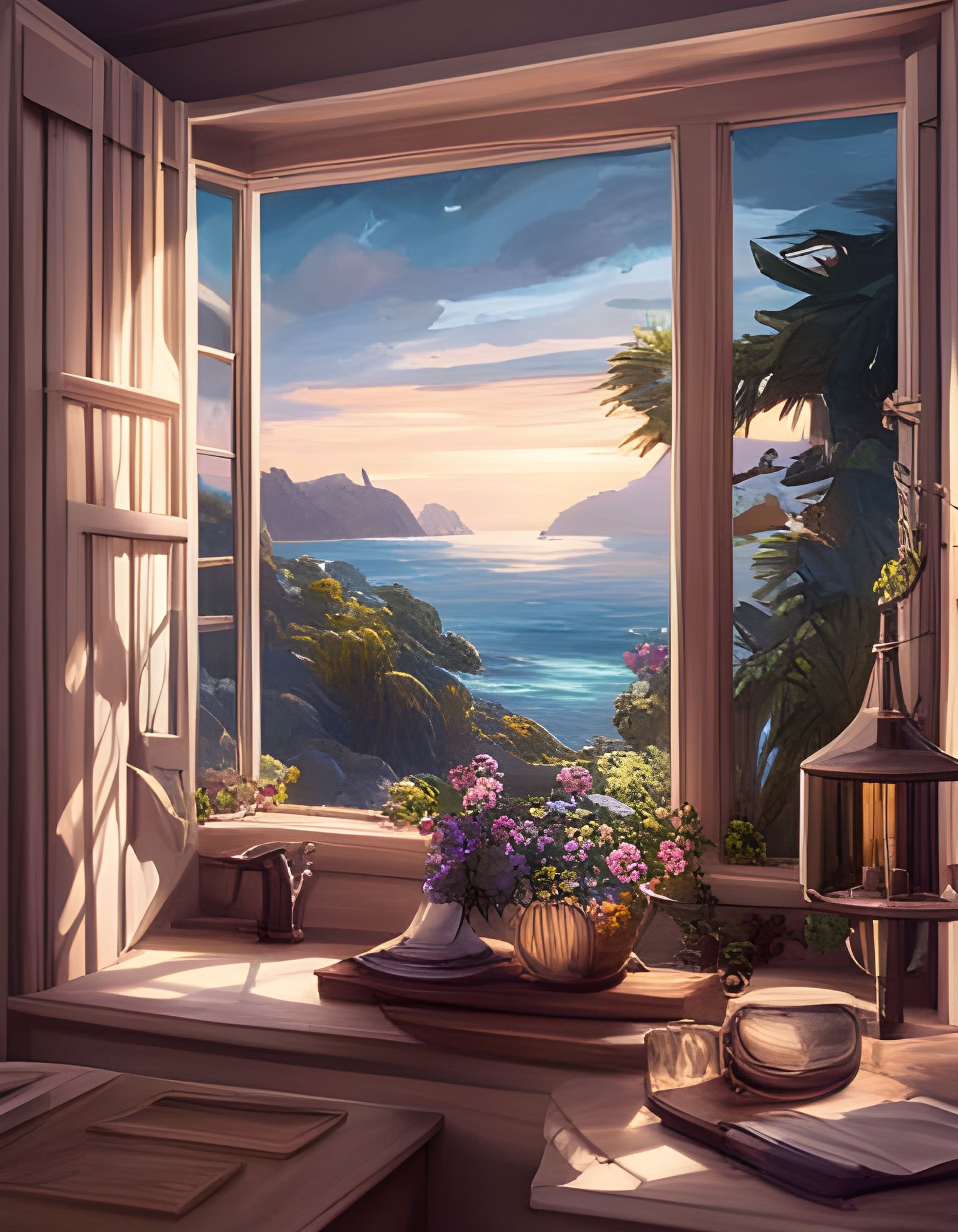 Cosy Home with Sea View in Hyperdetailed Style