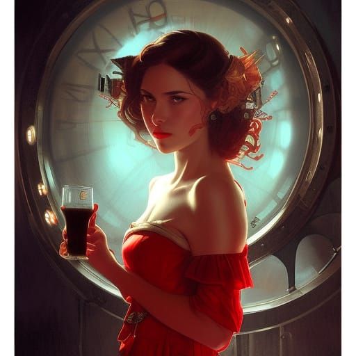 Steampunk Beauty at the Bar