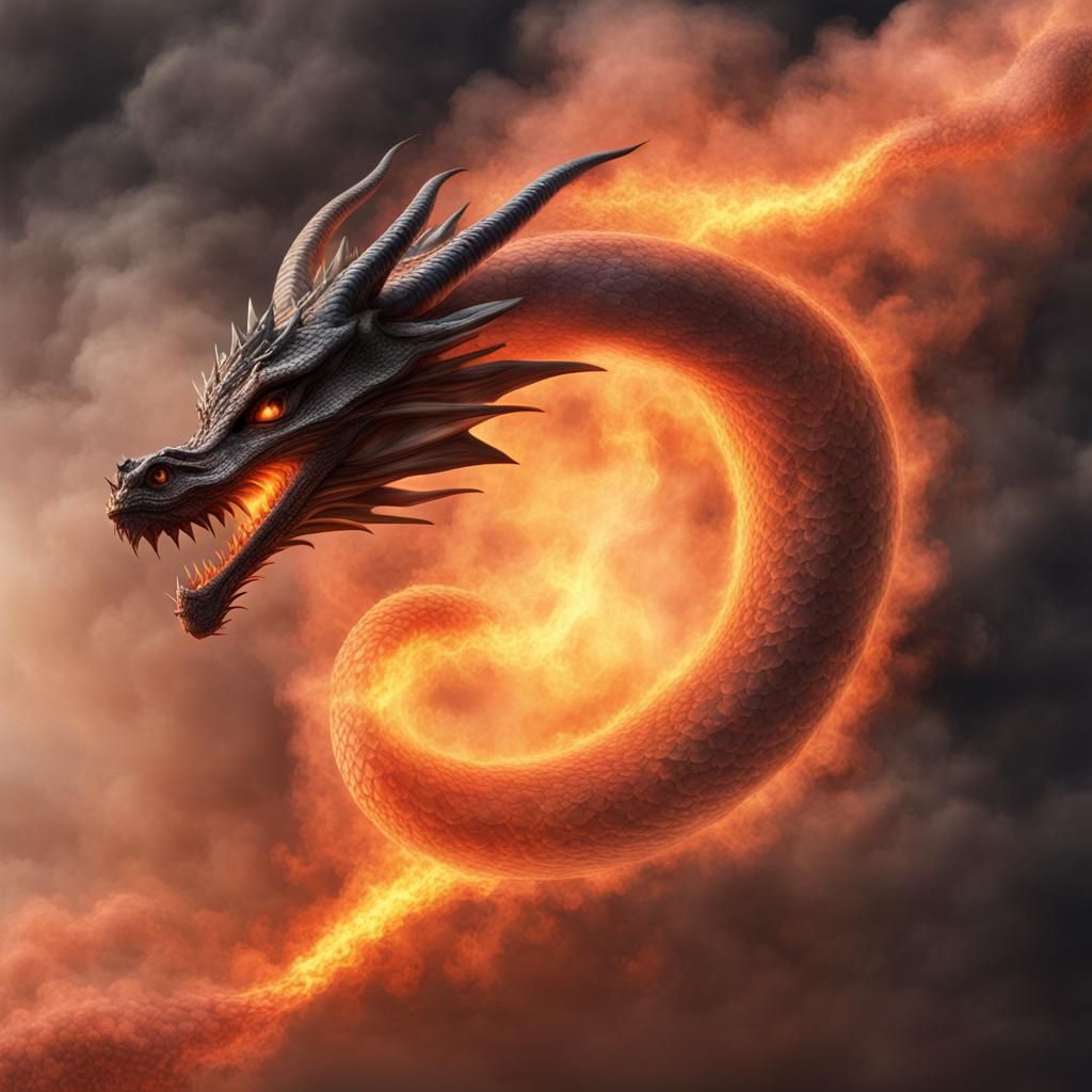 Majestic Dragon Unleashing Fire Breath