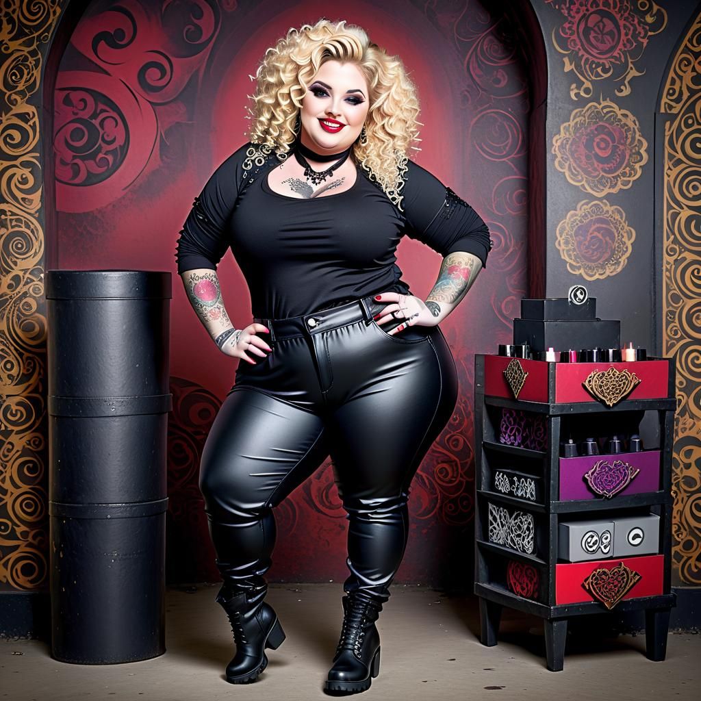 Beautiful Plus-Size Goth Woman Portrait