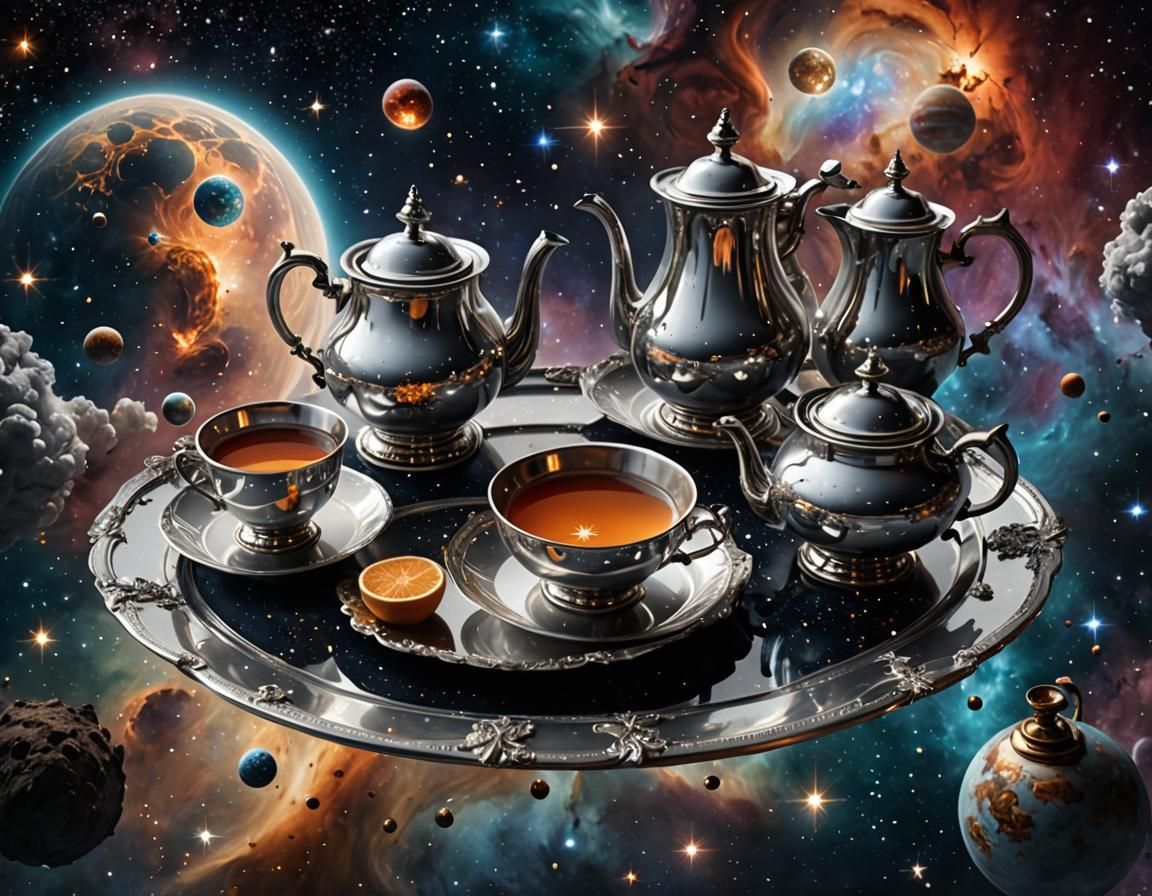 Fantastical Tea Tray Soars Through Space