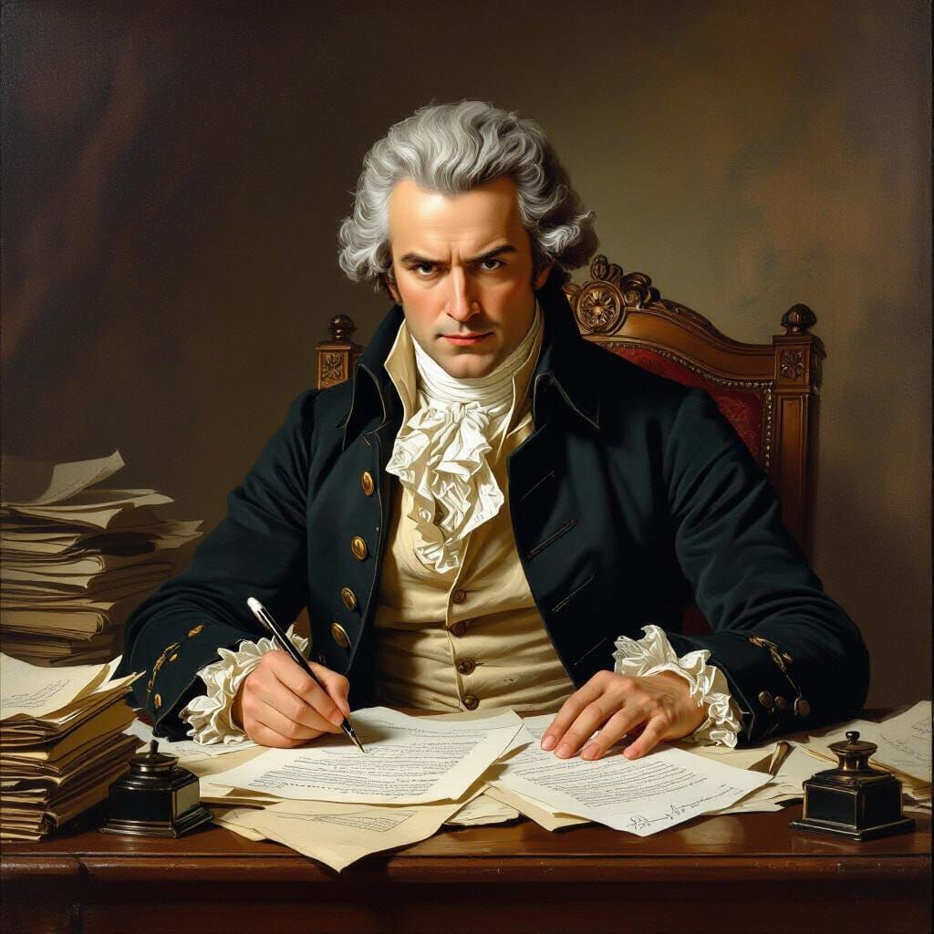 Robespierre Working, 18th Century Portrait