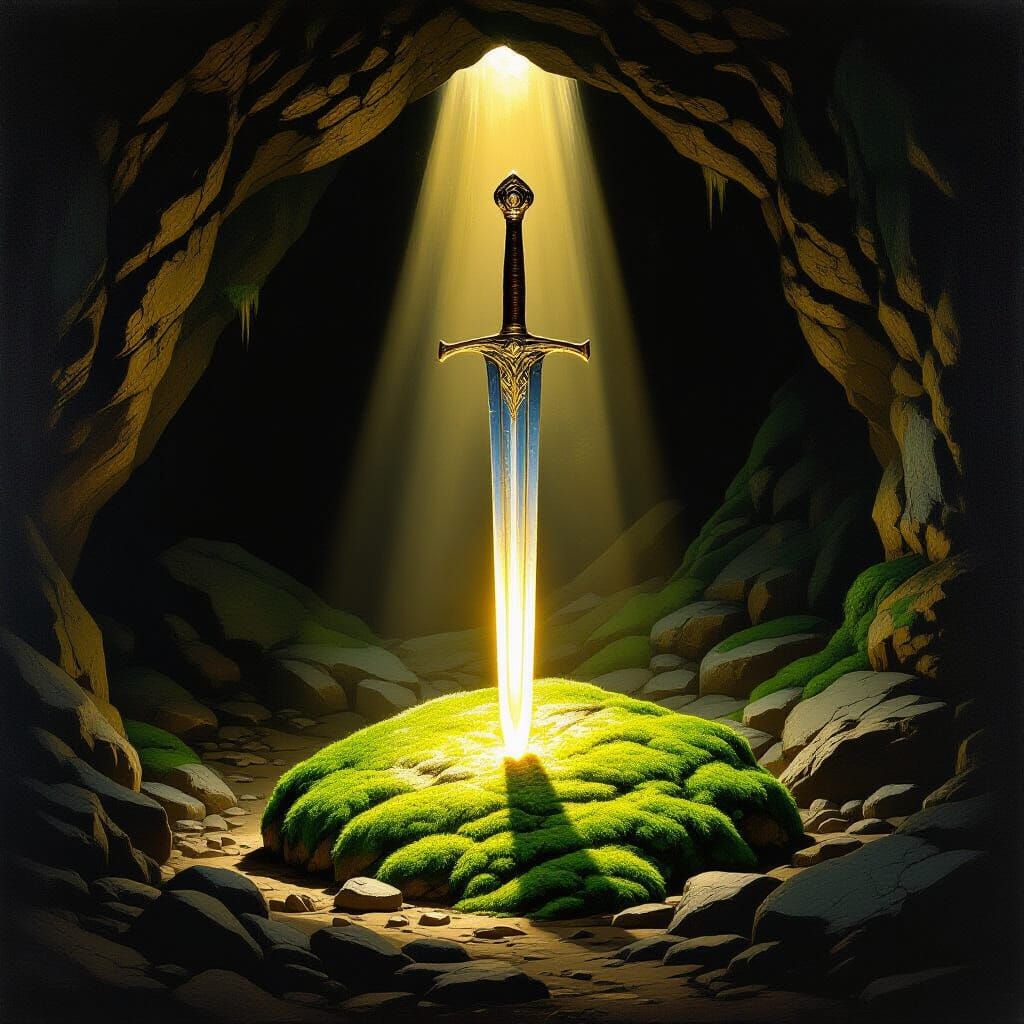 Excalibur in Baroque Style with Intense Lighting