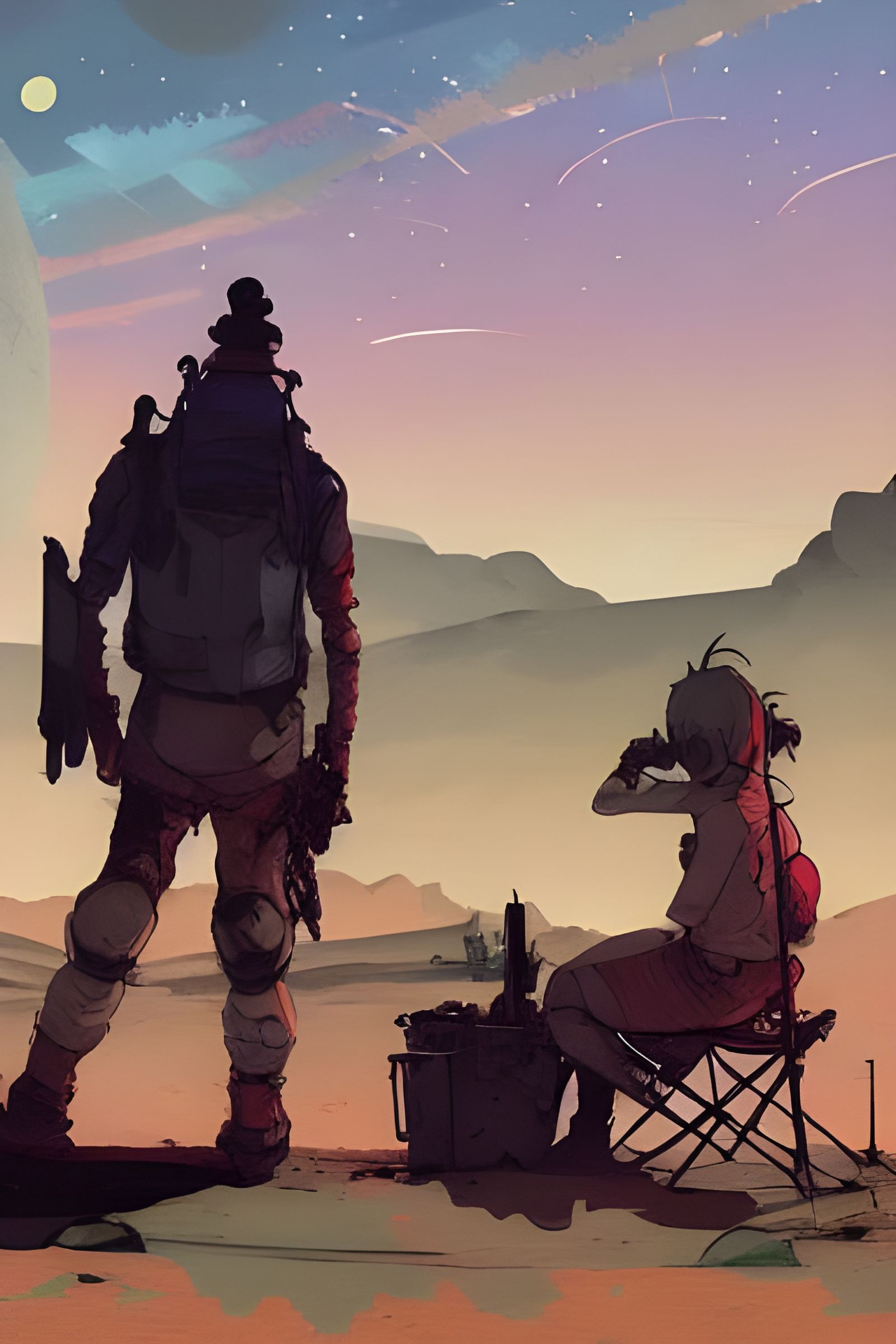 Post-Apocalyptic Warrior on Mars: Studio Ghibli Style