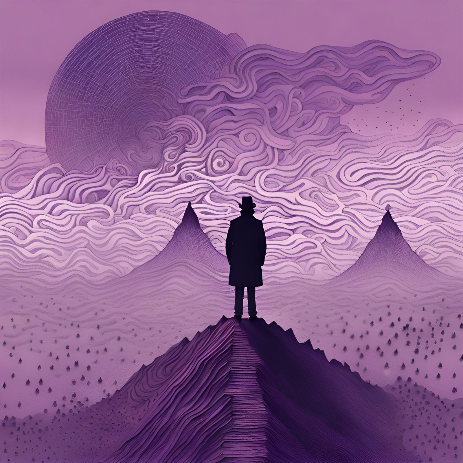 Eldritch Cryptid in Mauve Gradients, Experimental Photo