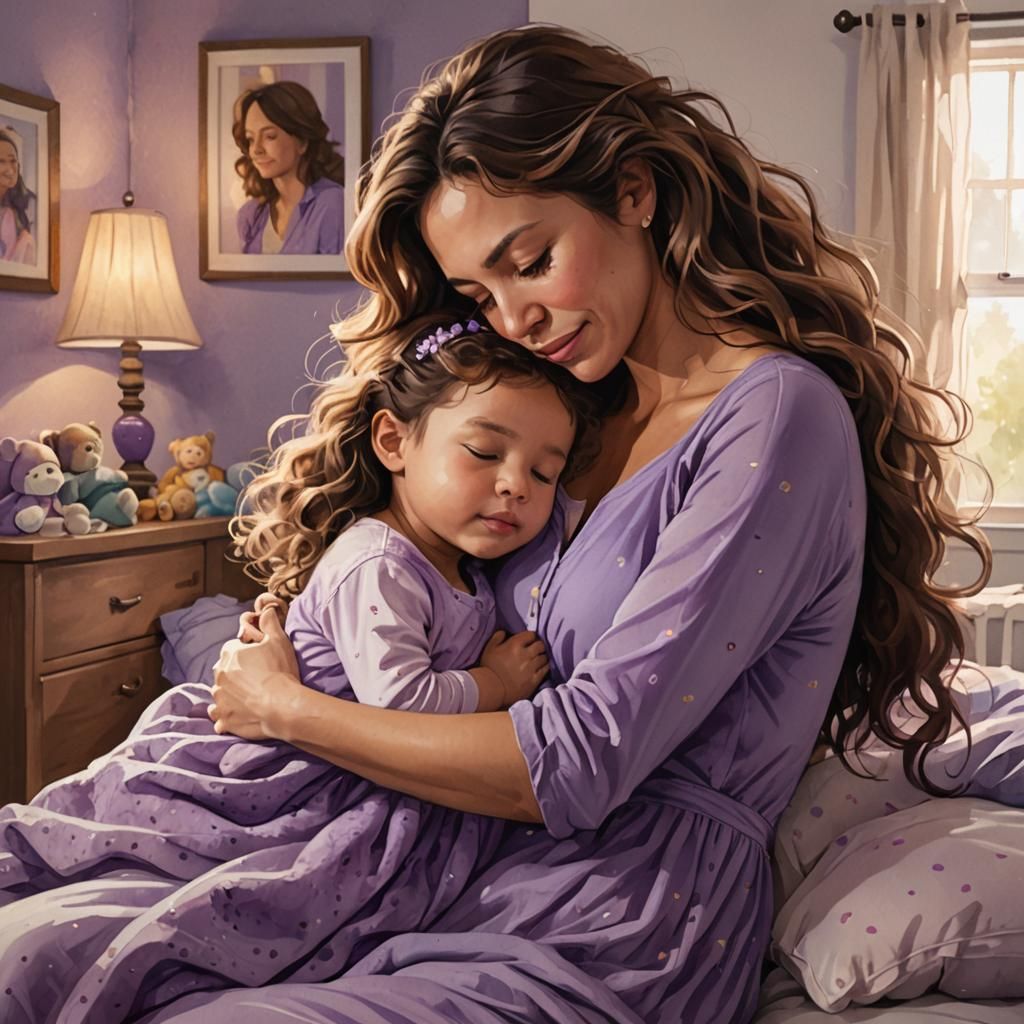 Mother and Child: A Loving Cartoon Illustration