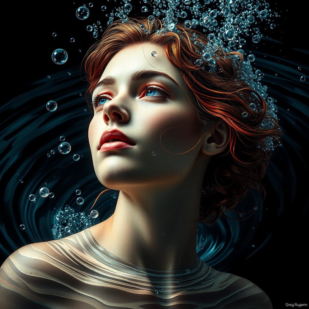 Cybernetic Portrait in Hyperrealistic Art Nouveau Style