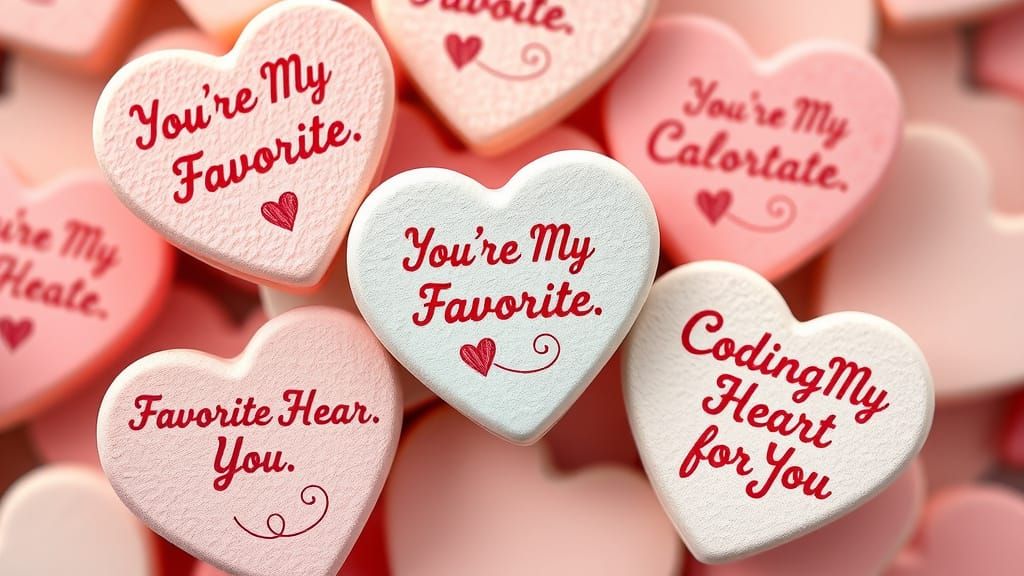 Whimsical AI Conversation Hearts in Pastel Colors