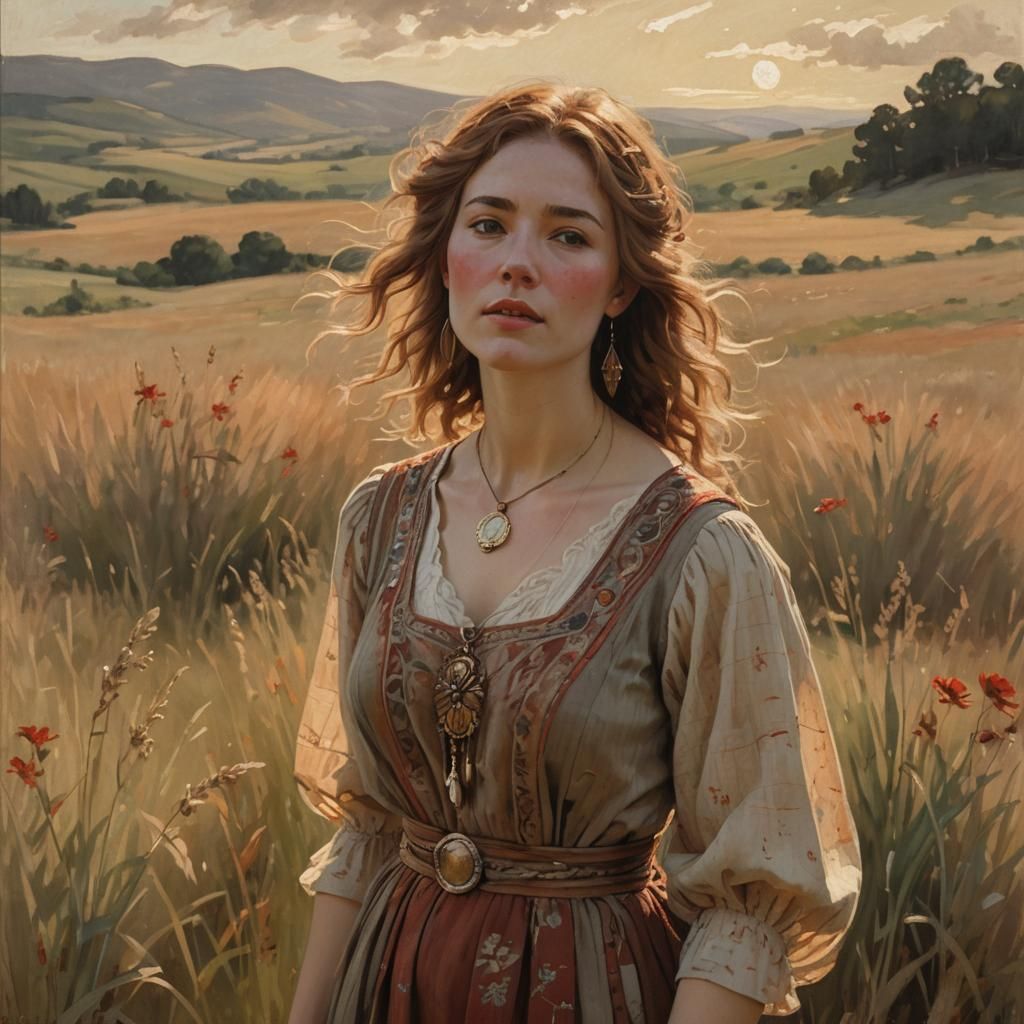 Impressionist Portrait of a Singing Woman