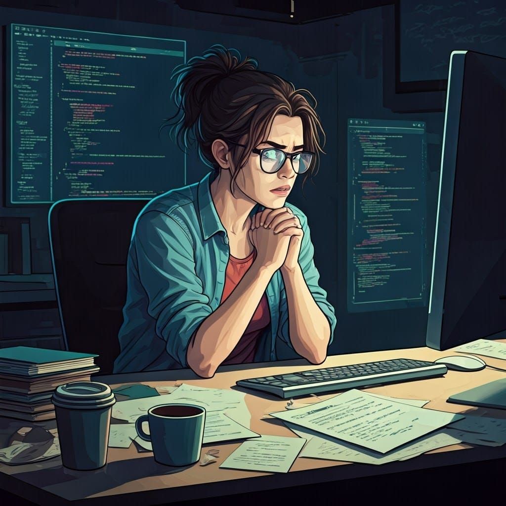 Code Wizardess Trapped in Pixelated Abyss