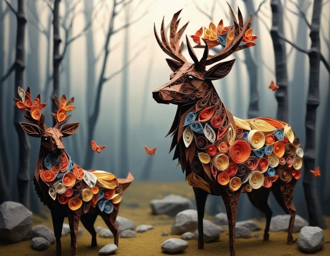 Elegant 3D Paper Art with Origami and Quilling