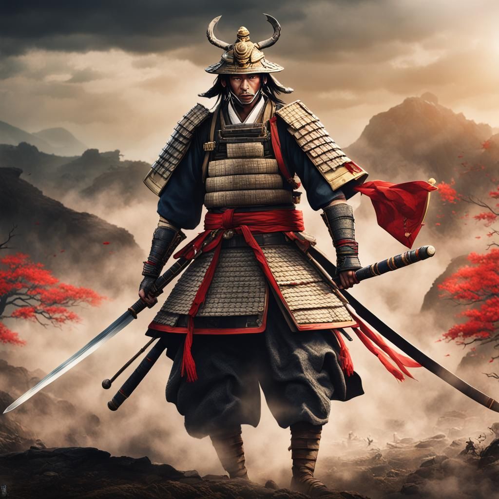 Tomoe Gozen Portrait: Japanese Warrior in Battle