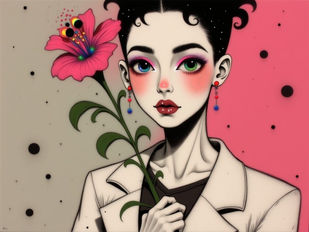 George Lepape Inspired Fashion Illustration Portrait