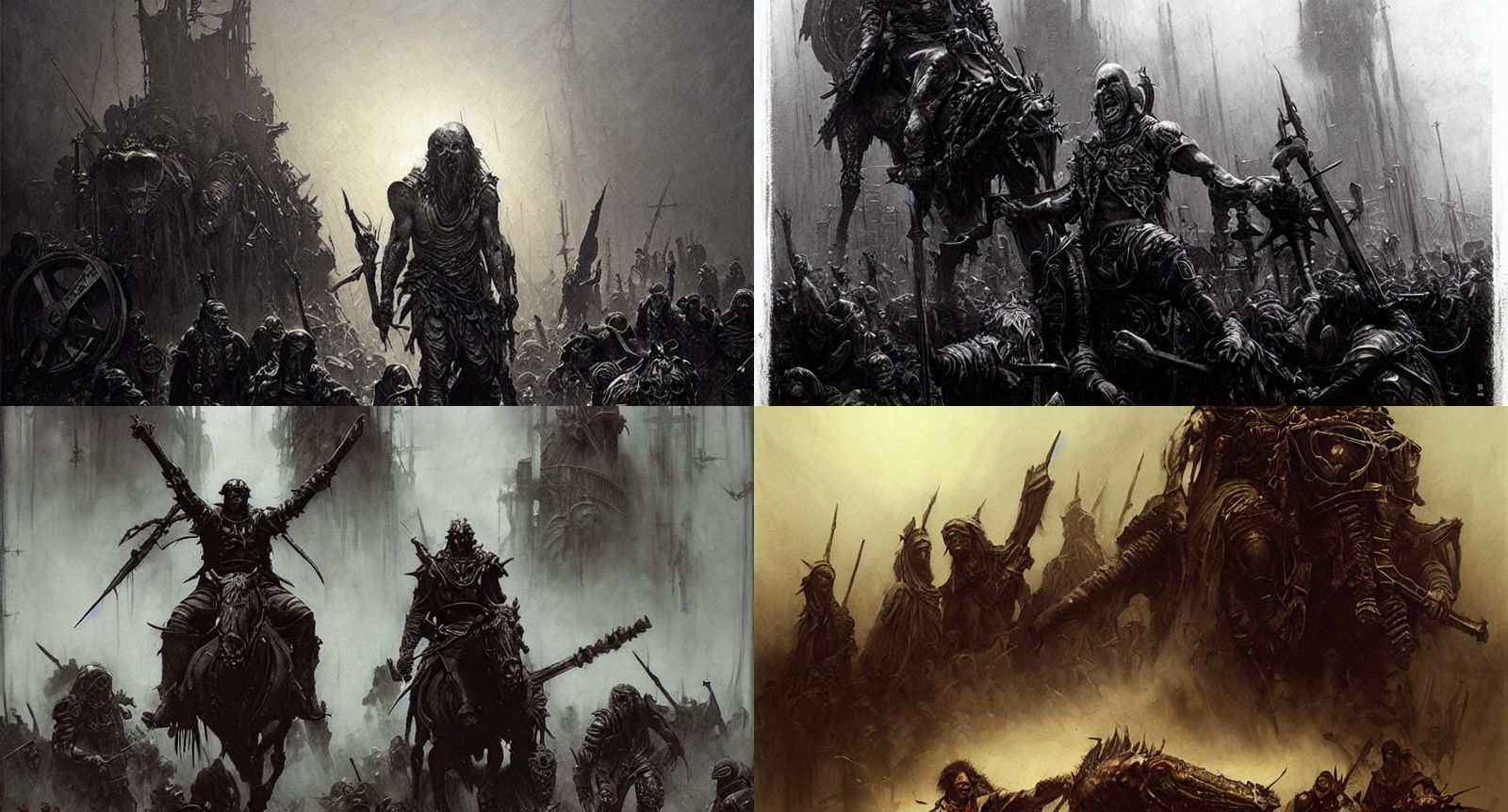 Iron Age Warrior in Surreal Oil Painting