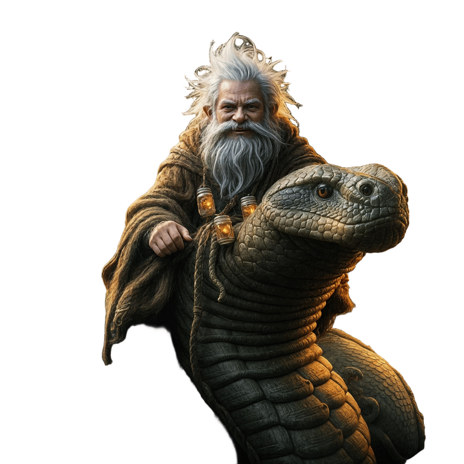 Epic Halfling Druid Rides Majestic Constrictor Snake in Dram...