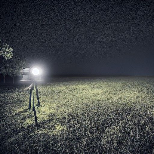 Night Vision Countryside with Volumetric Lighting