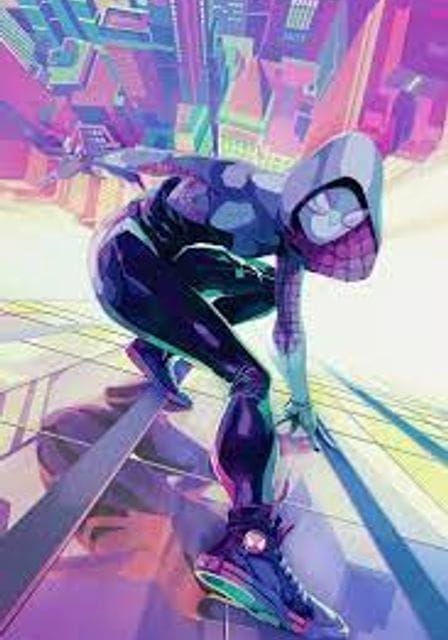 Gwen Stacy Spider-Woman at a building, Unreal Engine 5, breathtaking intricate details, bokeh, realistic and lifelike cg...